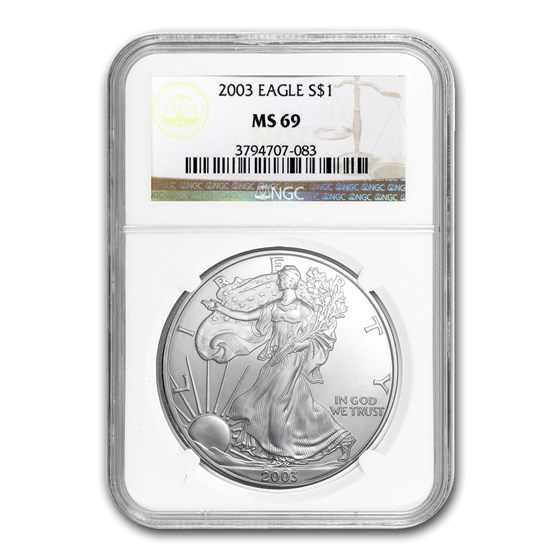 2003 Silver American Eagle MS-69 NGC 2003 Silver American Eagle MS-69 NGC